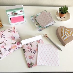 Pink Floral Stationary Set